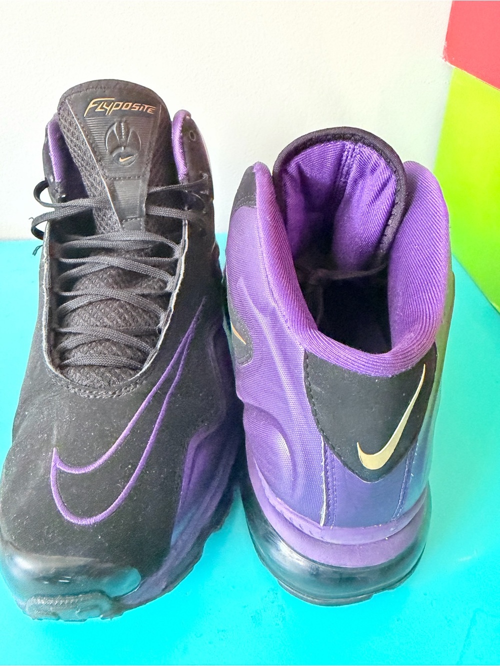 Nike Black & Purple Flyposite Basketball Shoes